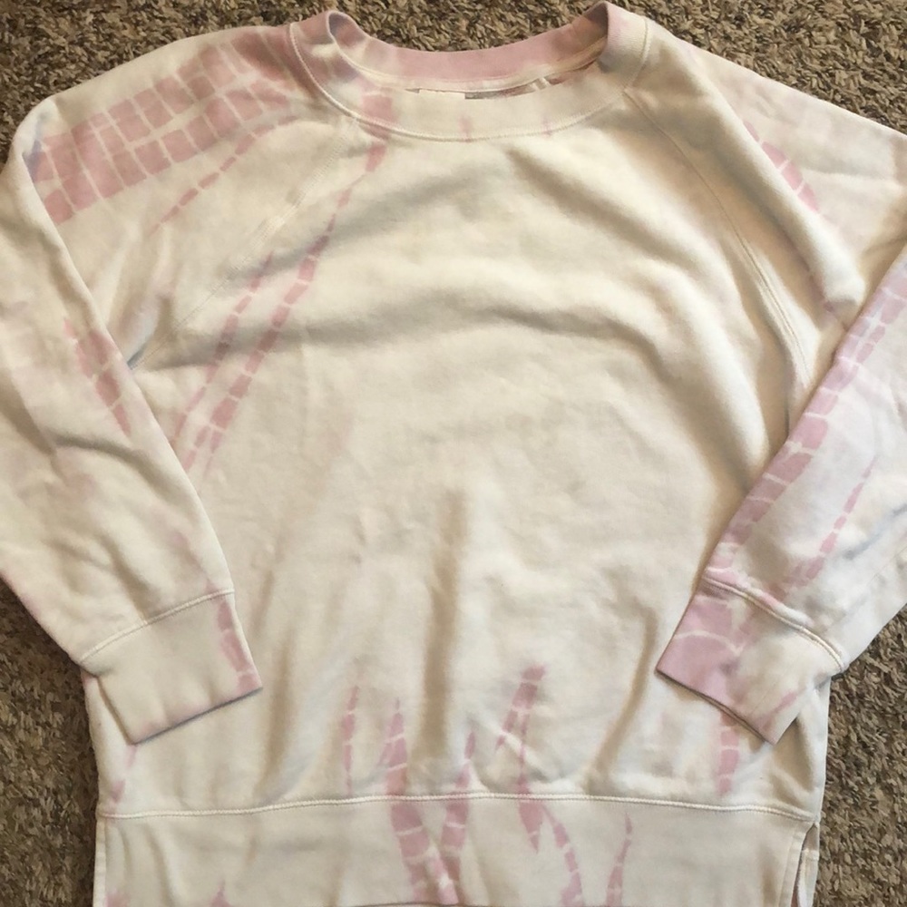 Pink tie dye crew neck